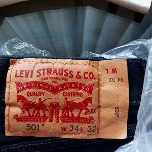 Levi's Brand New Black 501 Original Fit size 34x32
